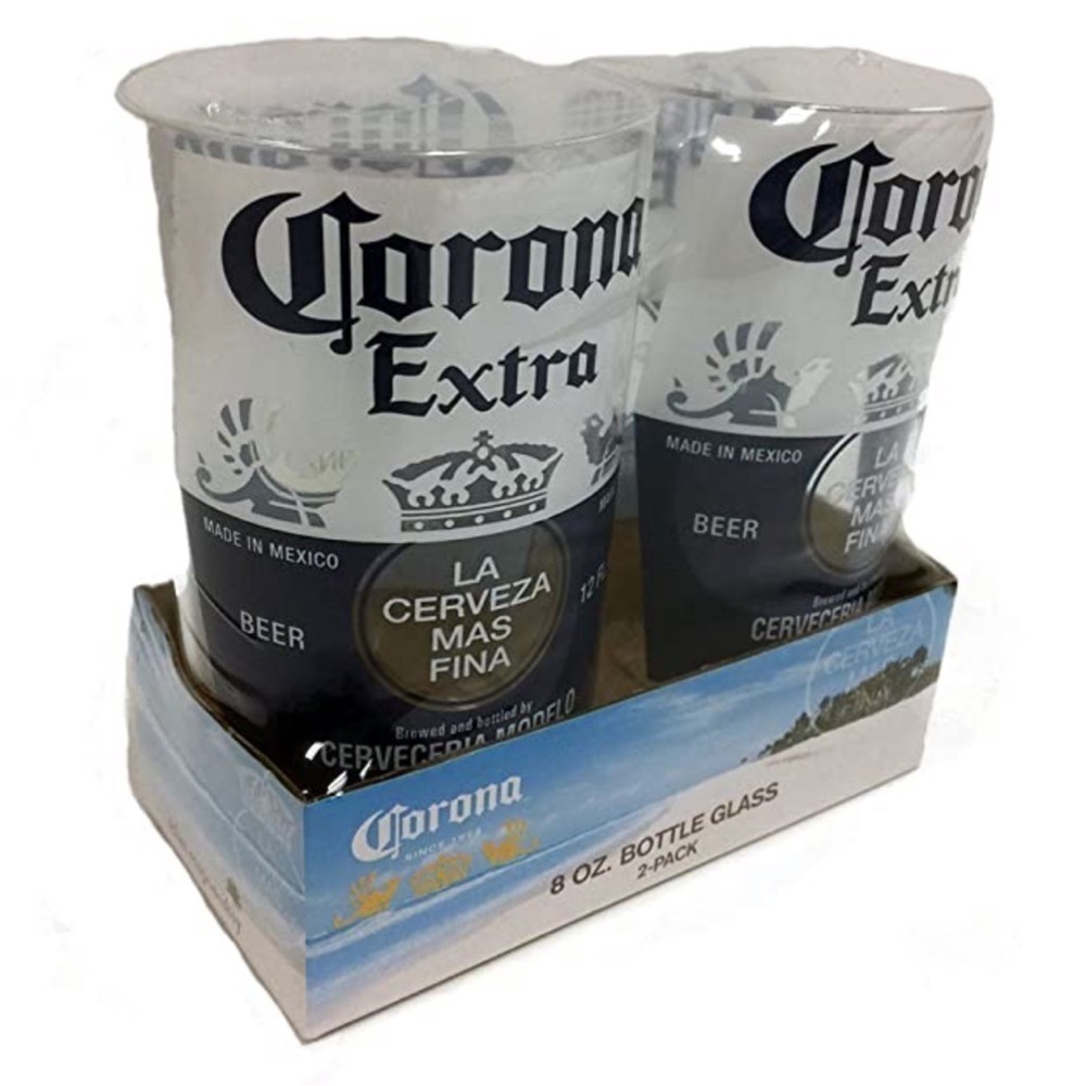 Corona Extra Bottle Novelty Cups 8 OZ Each 2 Piece Set